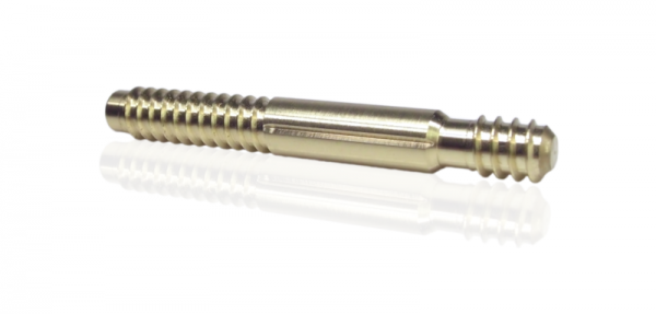 Messing - Pin mit flachem Gewindetal (Kerndurchmesser ~7,8 mm)
